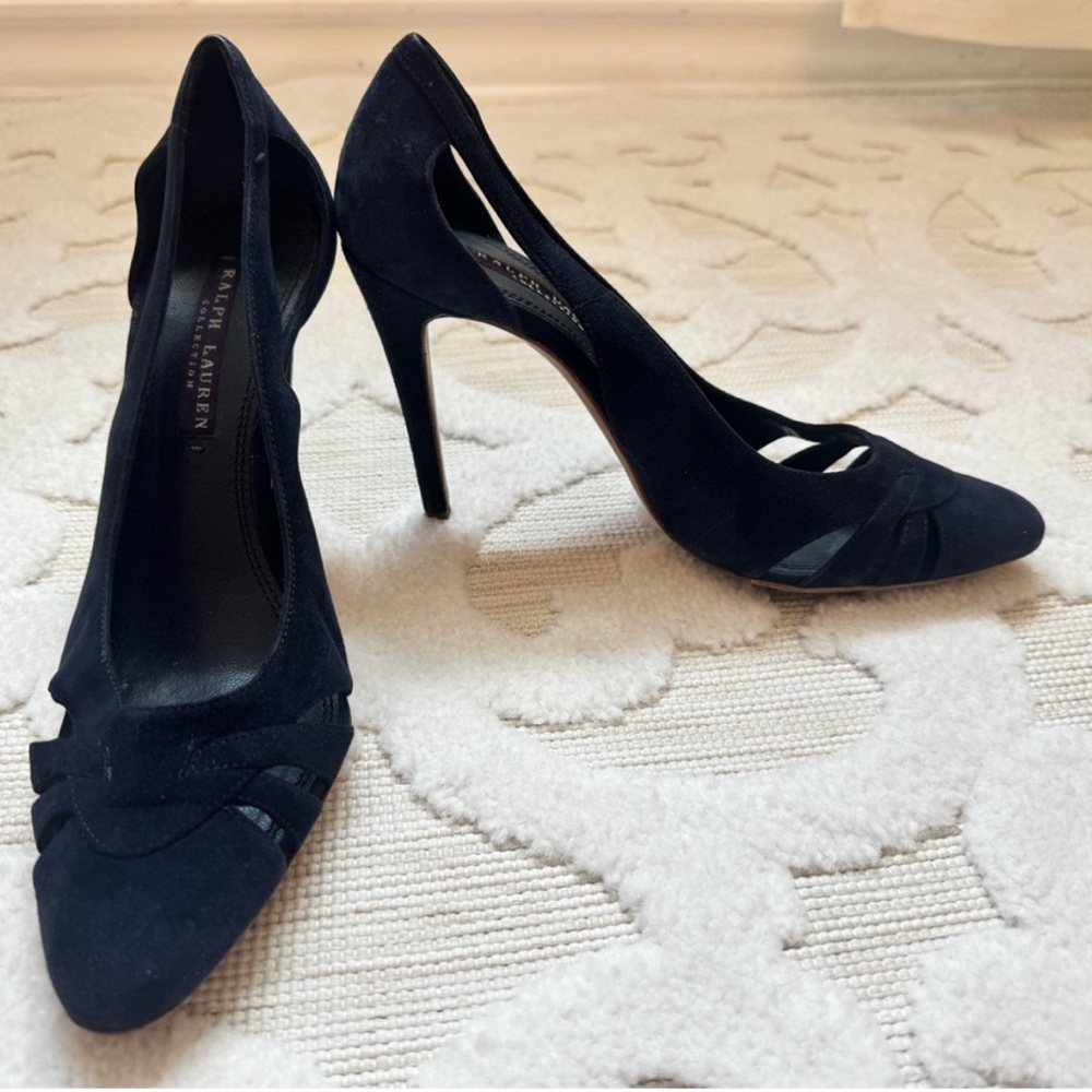 Ralph Lauren Women's Heels Navy Suede 7.5